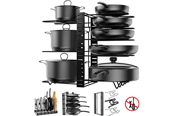 cocina - Organizador de Ollas, Tapas, Sartenes 8 Niveles 
