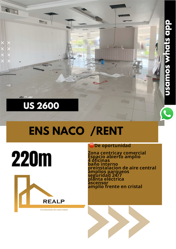 oficinas y locales comerciales - Local en ensanche Naco amplio 
