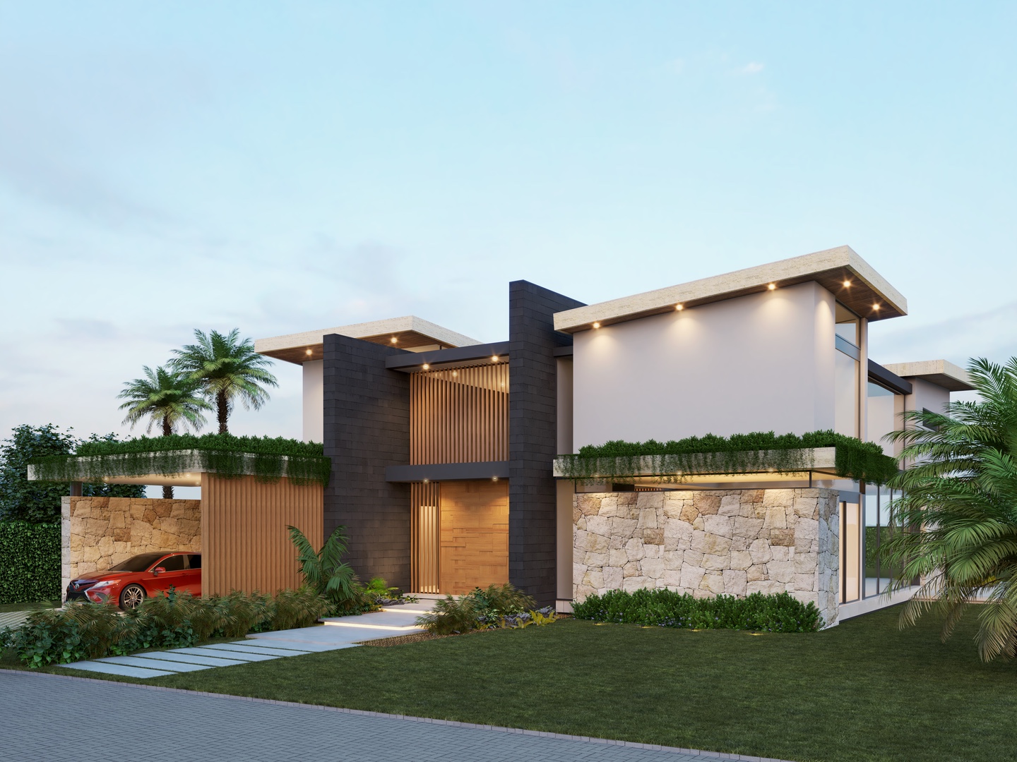 casas vacacionales y villas - Venta de Villa de lujo cap Cana punta cana 1571mts con piscina zona turística 1