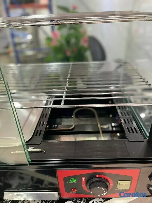 equipos profesionales - Vitrina electrica de alimentos exhibidora mostrador calentadora de comida rapida 6
