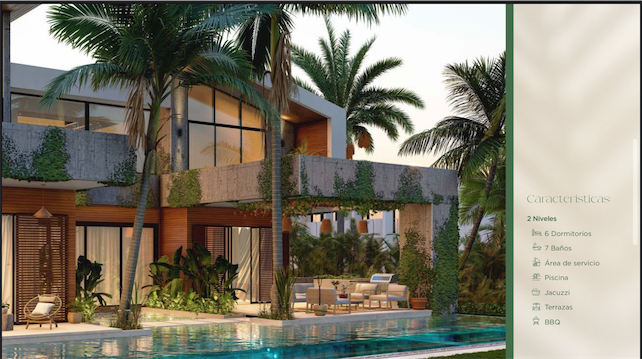 casas vacacionales y villas - Venta de Villa de lujo en la zona más privilegiada de cap cana con 1,200mts 3