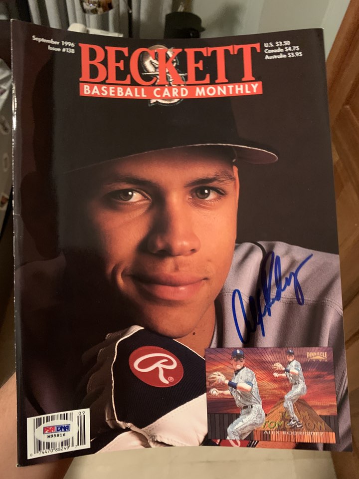 hobby y coleccion - Revista Beckett 1996 Firmada por Alex Rodriguez