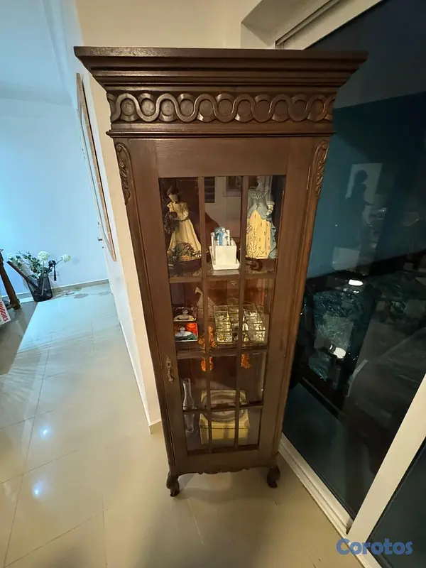muebles y colchones - VITRINA EN MADERA Y CRISTAL 2