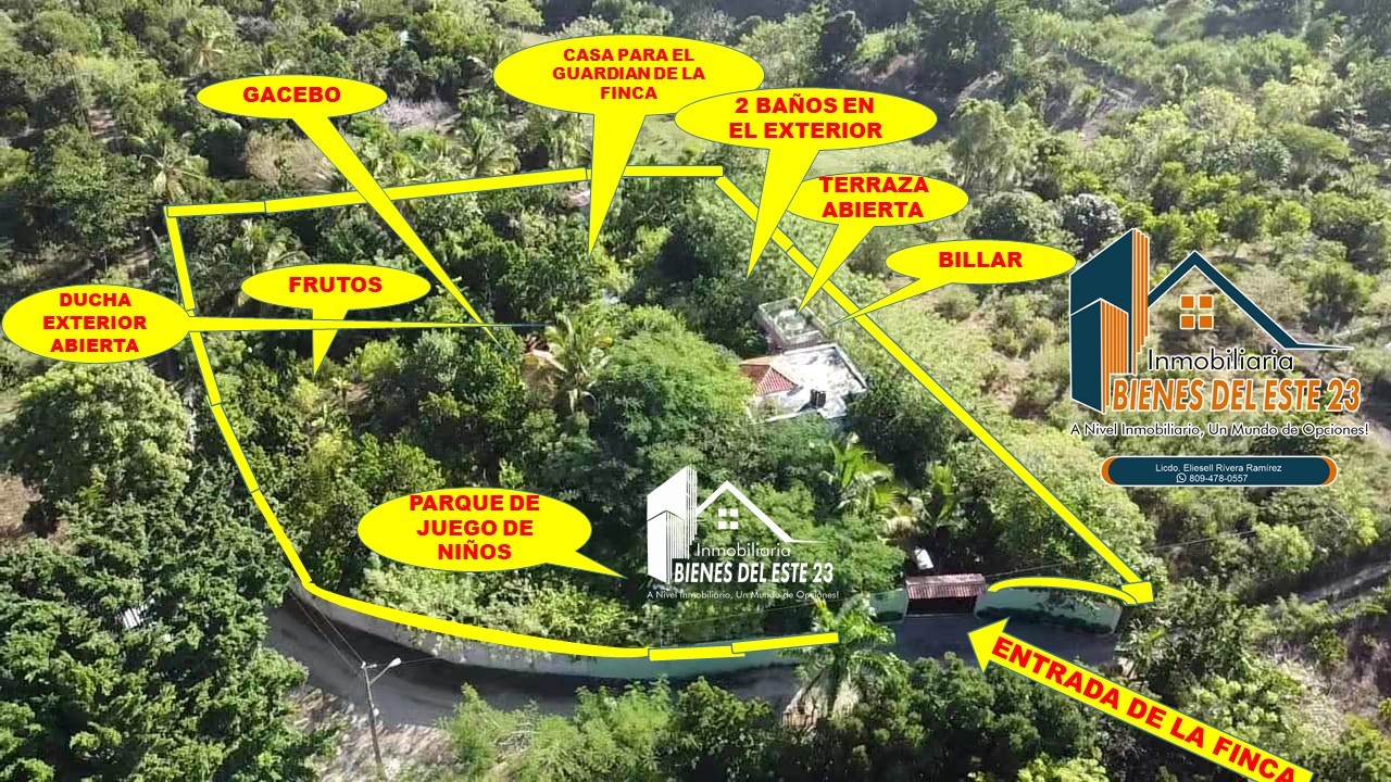 casas vacacionales y villas - Se Vende Finca Amueblada y Equipada en Ramon Santana, Cerca de la Bomba de Combu