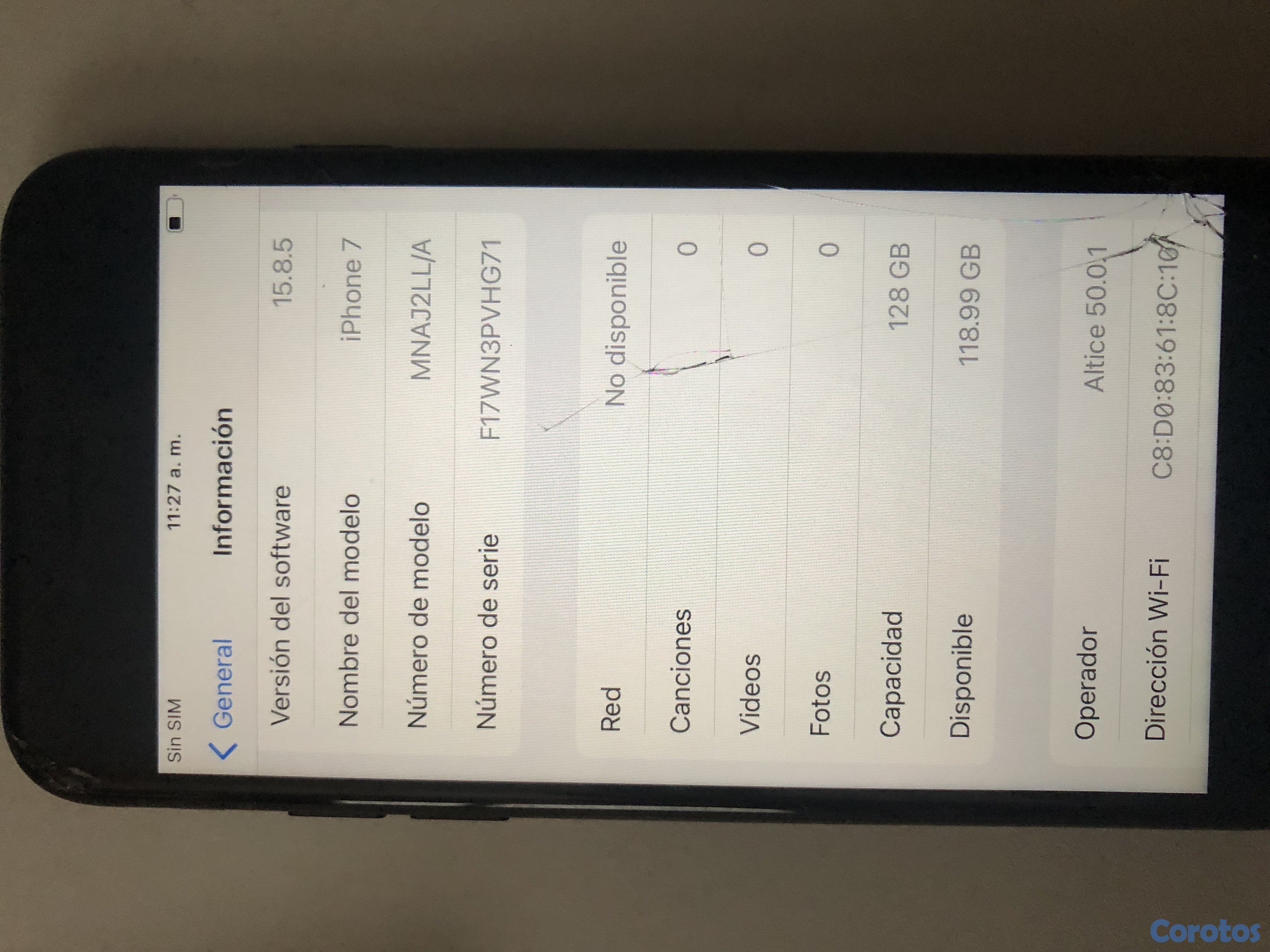 celulares y tabletas - iPhone 7 normal baypass full señal de 128gb como se ve en la foto 3