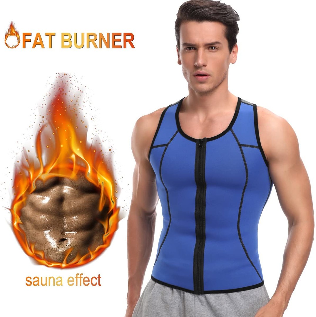 deportes - Chaleco Sauna Hombre Sauna Vest Zipper Compresion de Neopreno cierre 1