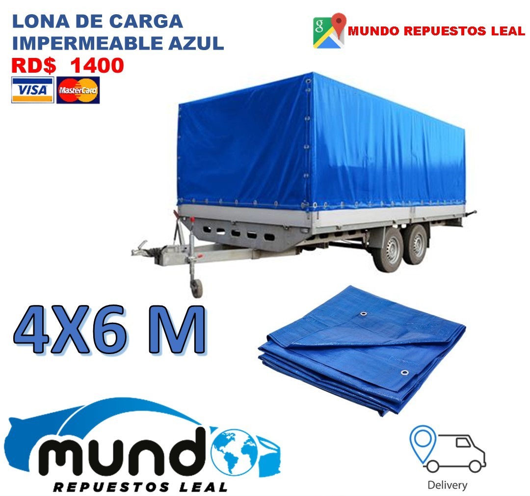 otros vehiculos - LONA DE CARGA IMPERMEABLE AZUL 4X6 METROS