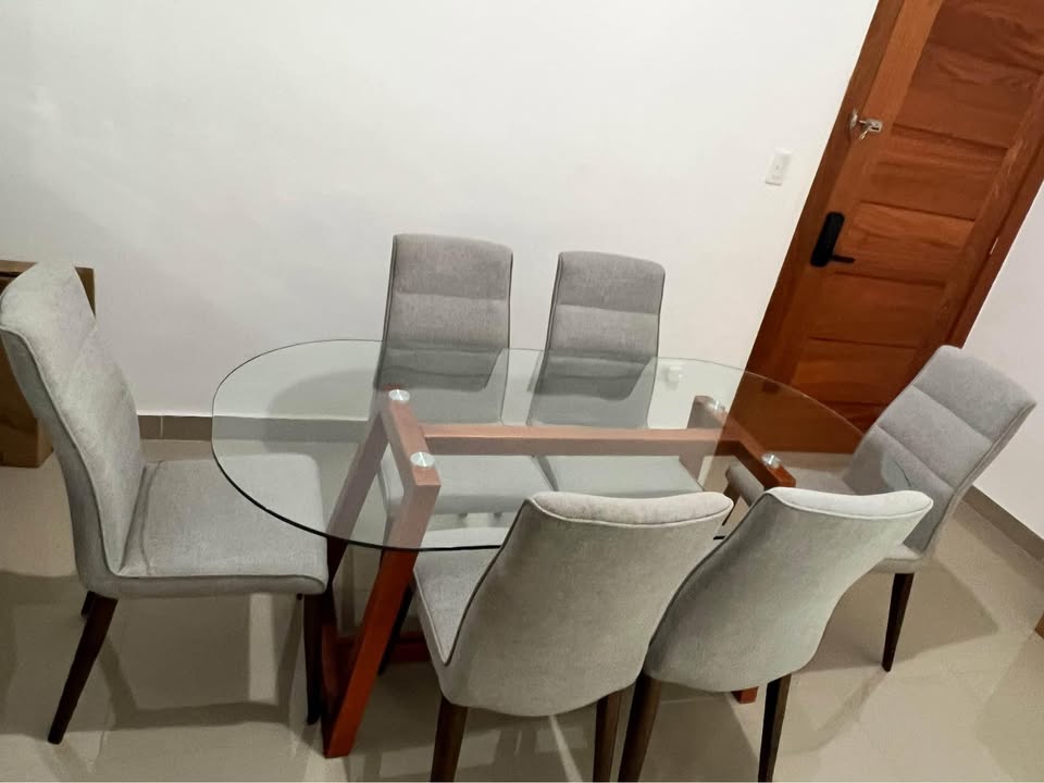 muebles y colchones - 🪑✨ Comedor de Madera con 6 Sillas 1
