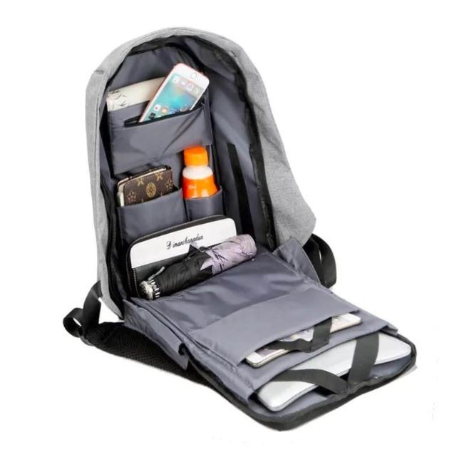 carteras y maletas - Mochila antirrobo impermeable con puerto de carga USB 4