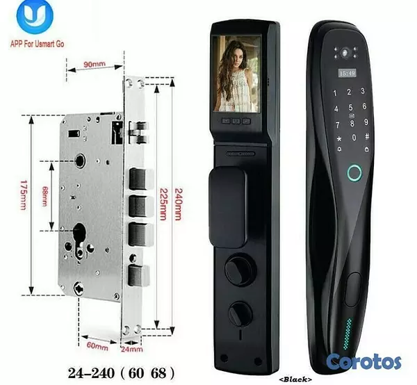 otros electronicos - Cerradura inteligente wifi para puertas con camara y timbre  3