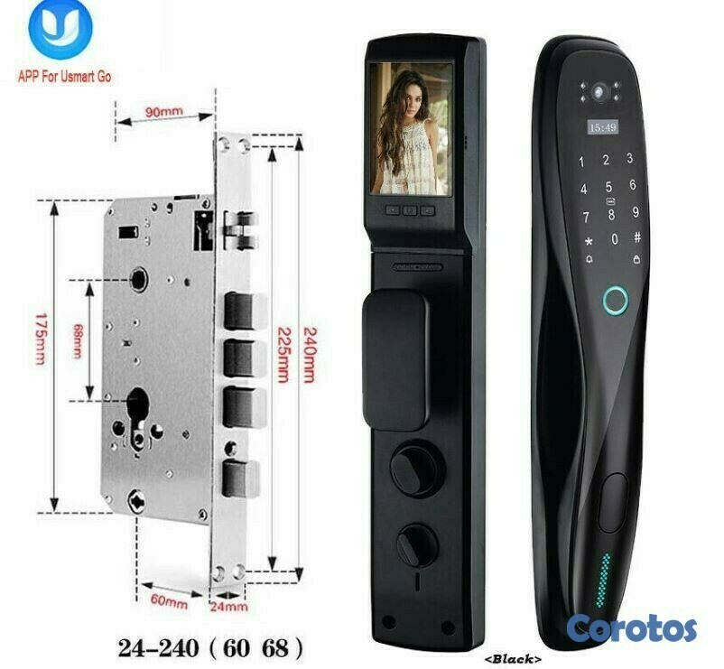 otros electronicos - Cerradura inteligente wifi para puertas con camara y timbre  3