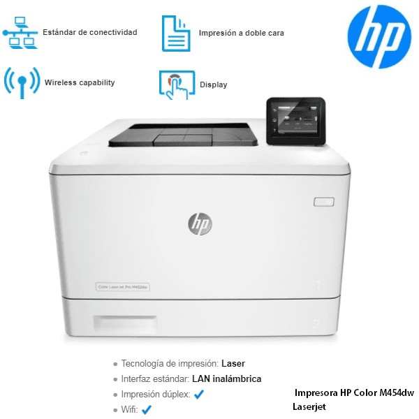 impresoras y scanners - Impresora Laser a Color HP Color LaserJet Pro M454dw.duplex,wi-fi 