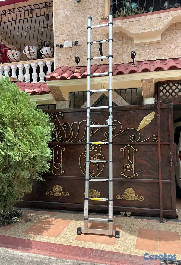herramientas, jardines y exterior - escalera telescopica doble función 12 pies  2