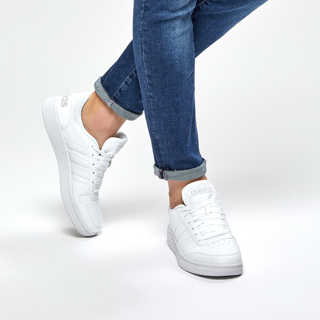 zapatos unisex - TENIS ADIDAS HOOPS 2.0 WHITE (ORIGINALES)