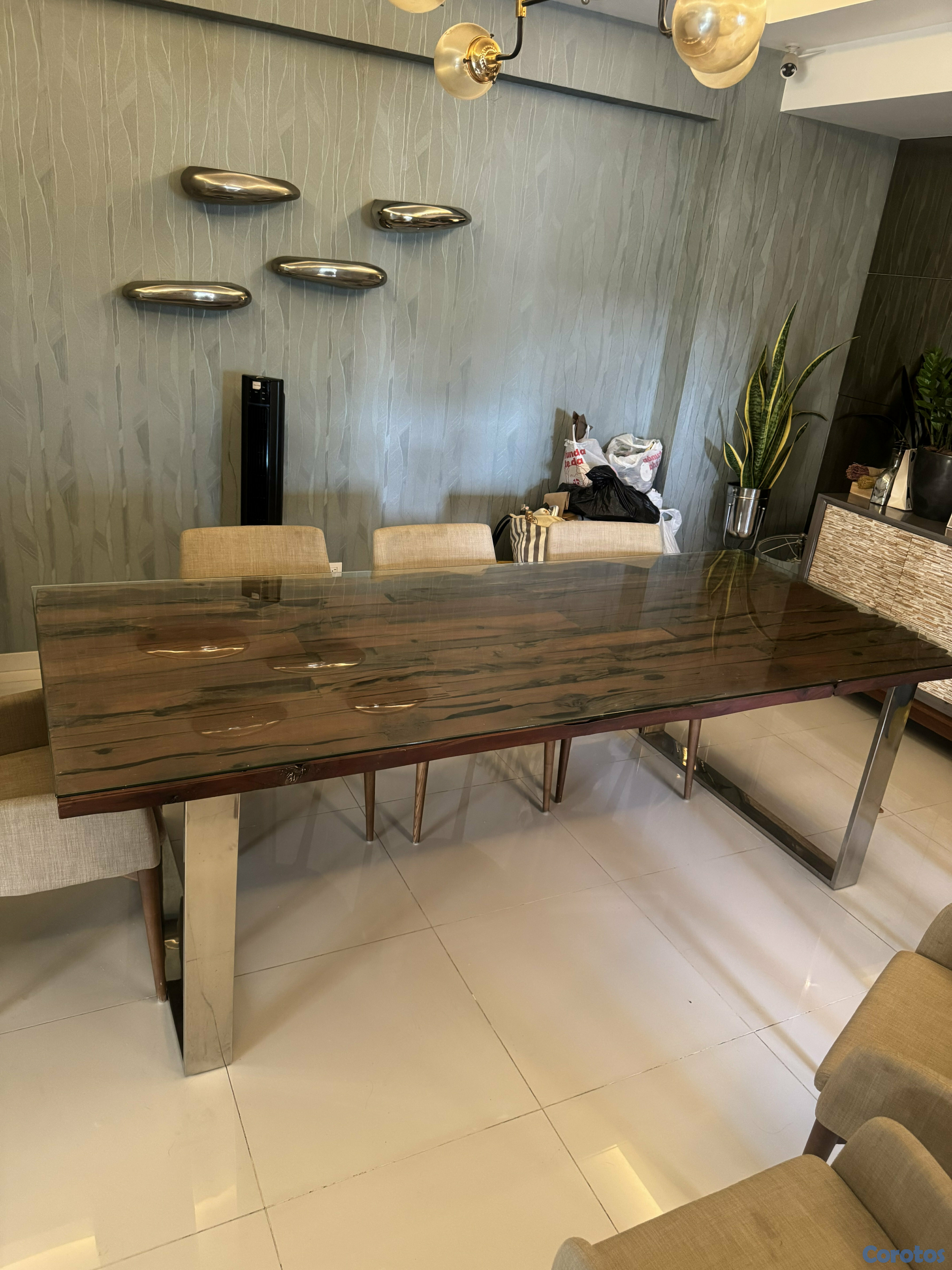 muebles y colchones - mesa de comedor rústico y moderna  1