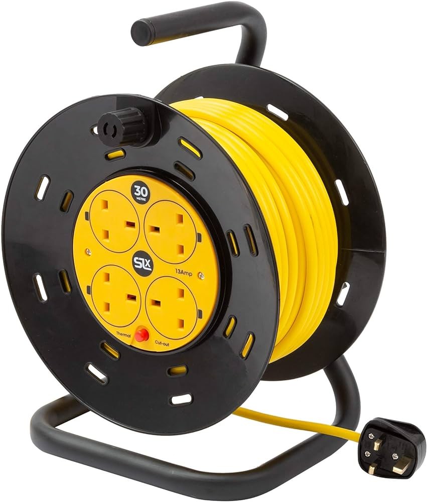 otros electronicos - Cable de extensión Carrete de cable resistente de 15m, con 4 enchufes Alambre 1