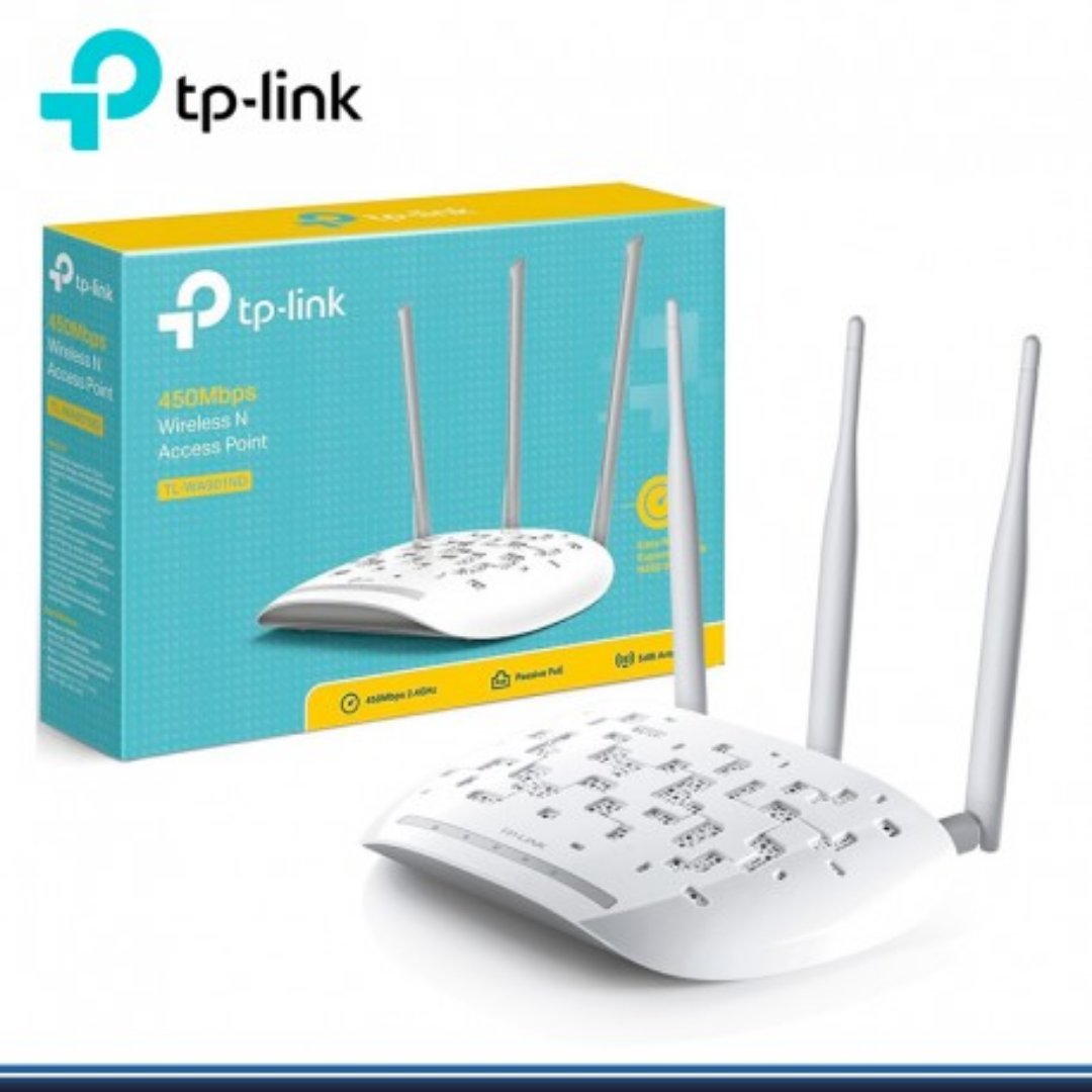 computadoras y laptops - ACCESS POINT TP-LINK TL-WA901ND, 2.4GHZ/450MBPS, 1 PUERTO LAN POE, 802.11B/G/N, 