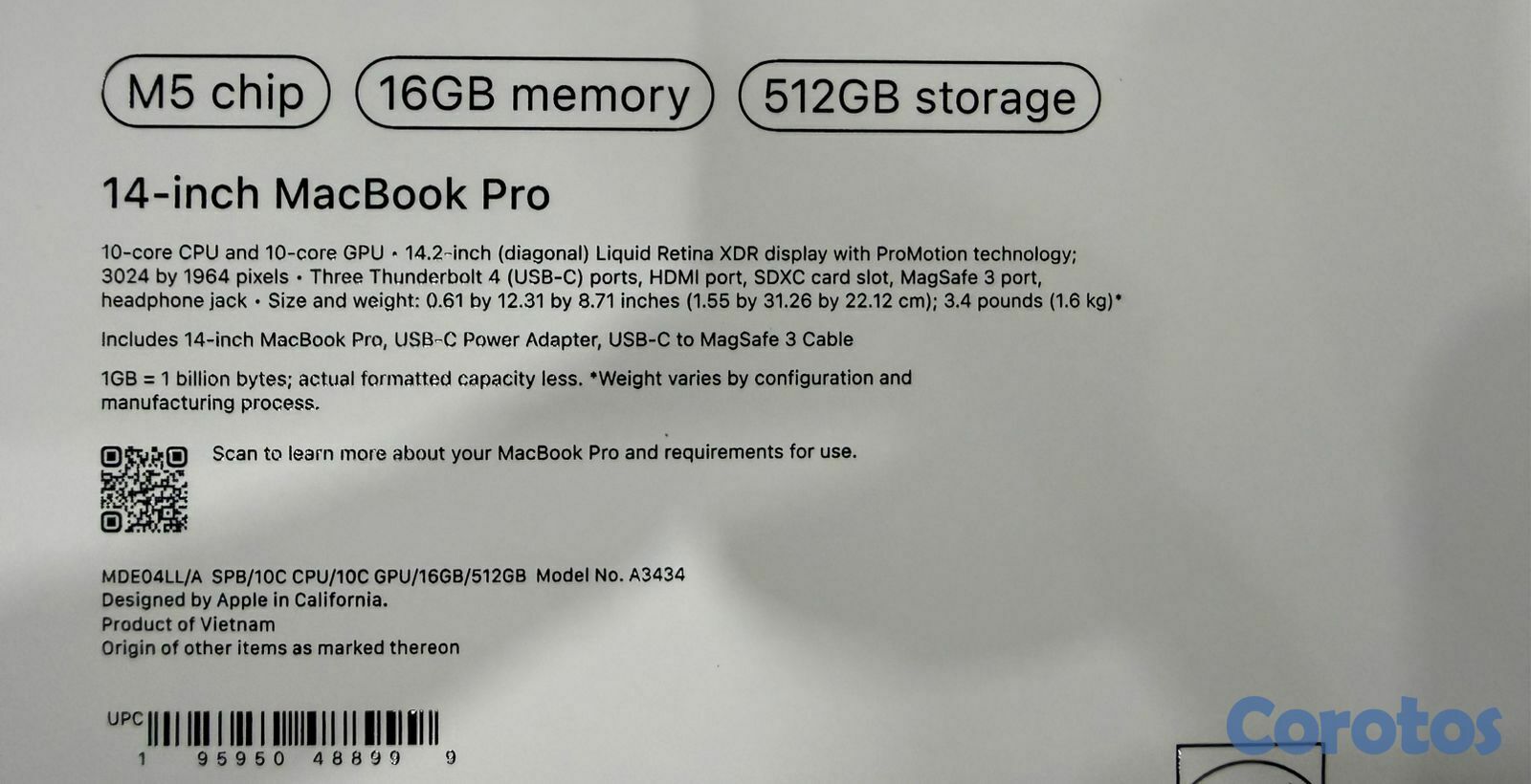 computadoras y laptops - MacBook Pro 2025 14" Chip M4 512GB SSD + 16GB RAM 3