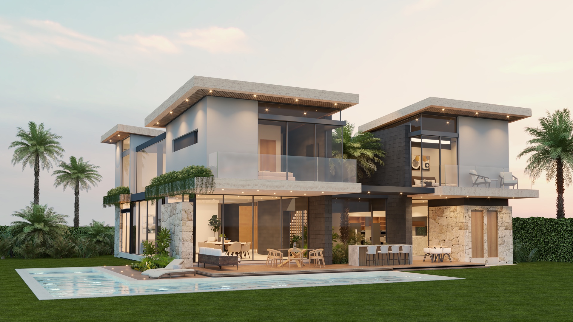 casas vacacionales y villas - Venta de Villa de lujo cap Cana punta cana 1571mts con piscina zona turística 0