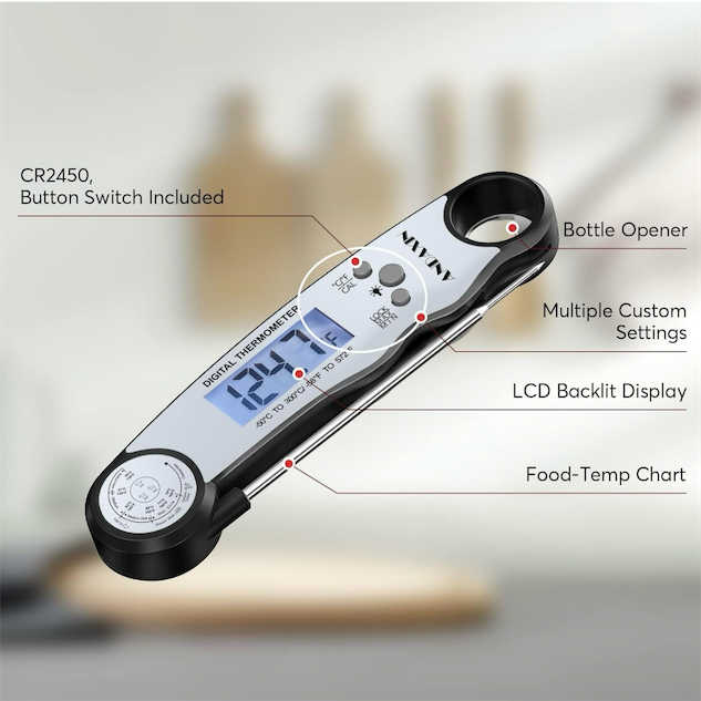 herramientas, jardines y exterior - Termómetro digital de lectura instantánea para cocina,  medir temperatura  5