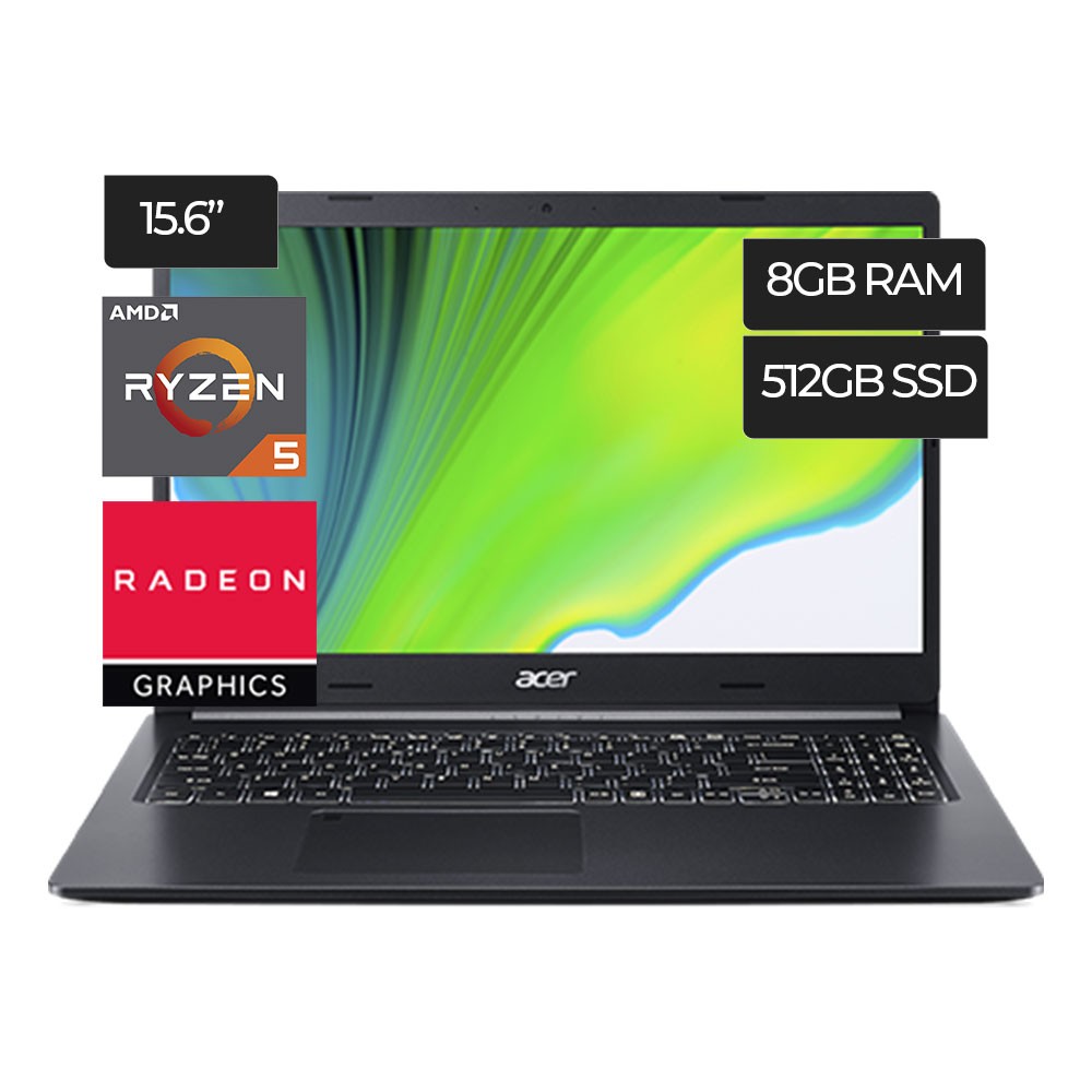 Acer 15.6 HD Ryzen 5 4500U Ram 8 Disco 512 SSD Windows 10 SELLADA