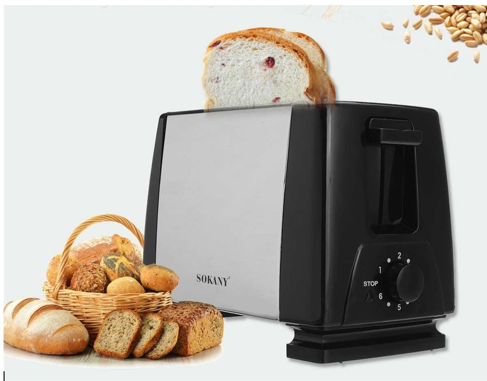 cocina - Tostadora eléctrica de 2 rebanadas de calefacción rápida automática 1