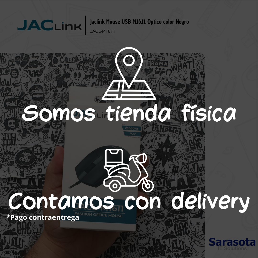 accesorios para electronica - Jaclink Mouse USB M1611 Optico color Negro 1