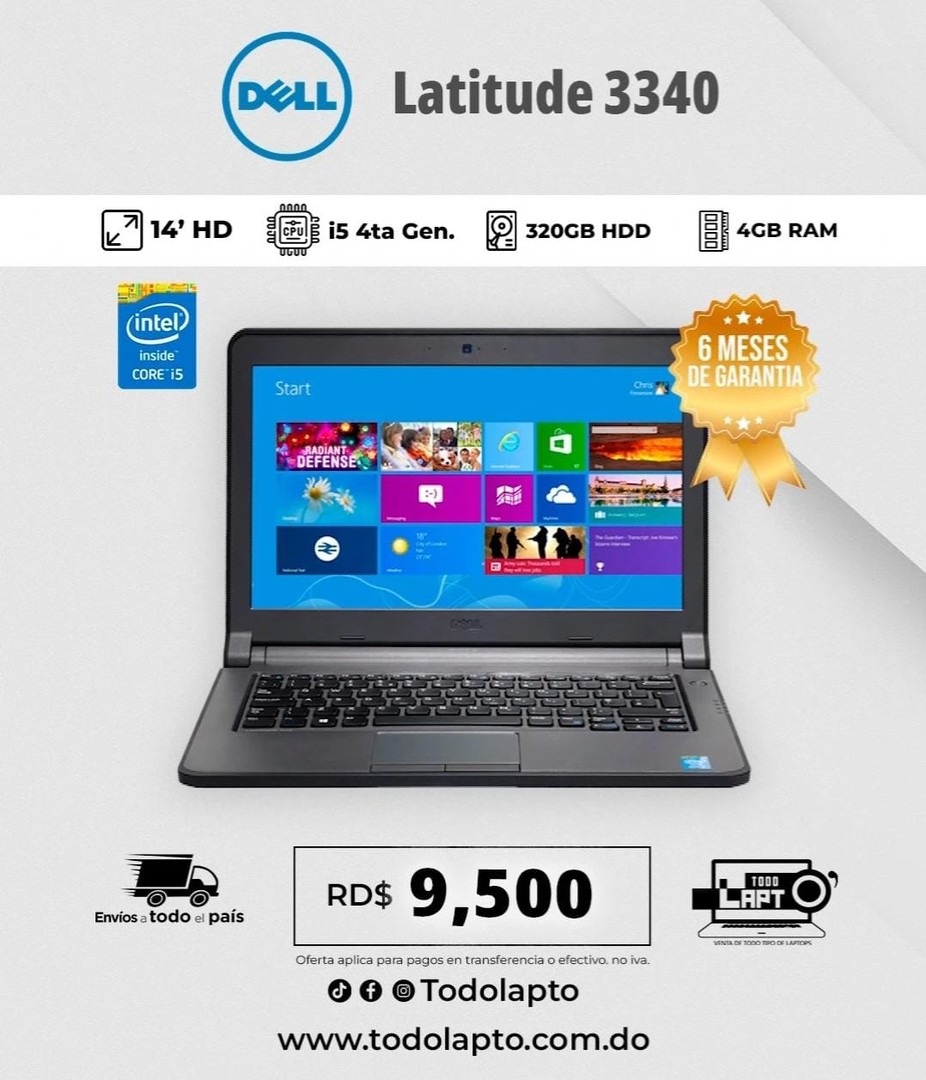 computadoras y laptops - DELL LATITUDE 3340 