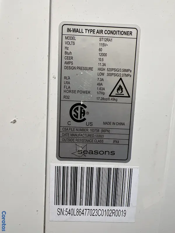 aires acondicionados y abanicos - Aire Acondicionado de ventana  Seasons 12,BTU 
modelo ST12RA1 2
