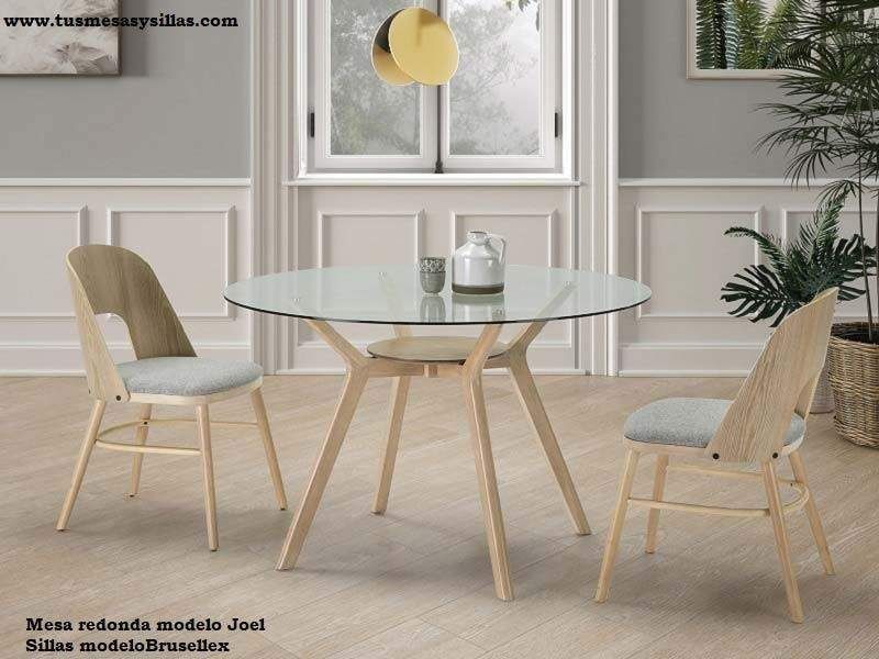 muebles y colchones - Juego comedor, comedor, silla nórdica, mesa de cristal,silla de cristal, cristal 4