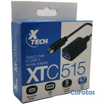 computadoras y laptops - ADAPTADOR XTECH USB TYPE C, A USB 3.0 (XTC-515)