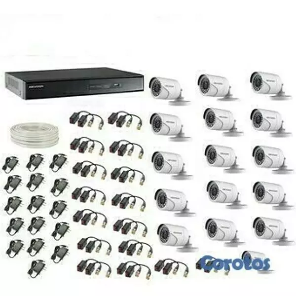 camaras y audio - KIT de 16 Cámaras de seguridad + DVR + Cables + Mouse CCTV
 2