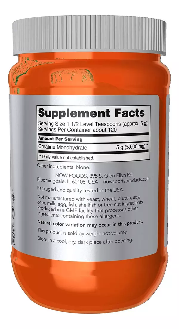 Salud y Equipamiento Médico - Creatina Monohidratada Now Sports Polvo 600g 120 Servicios 2