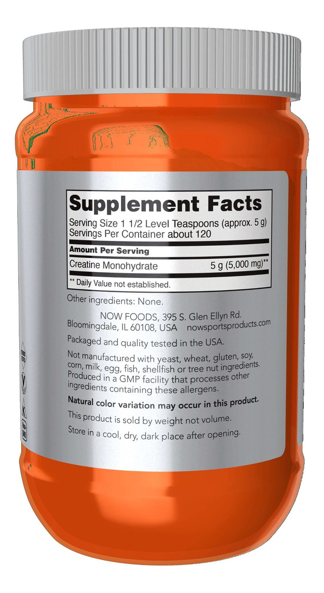 Salud y Equipamiento Médico - Creatina Monohidratada Now Sports Polvo 600g 120 Servicios 2