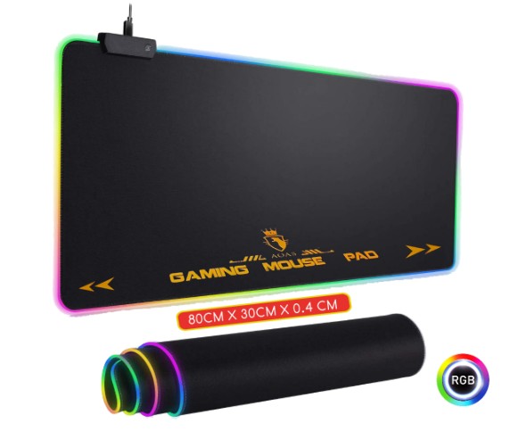 accesorios para electronica - MOUSE PAD ALFOMBRILLA GAMER CON LUCES RGB AOAS S4000 80X30X04 mousepad