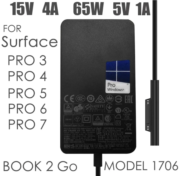 computadoras y laptops - cargador 65W Microsoft Surface Pro 9/8/X/