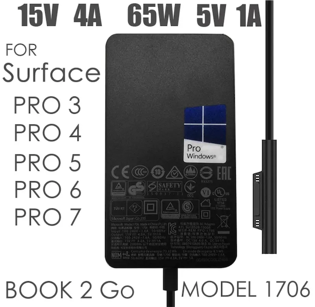 computadoras y laptops - cargador 65W Microsoft Surface Pro 9/8/X/ 0