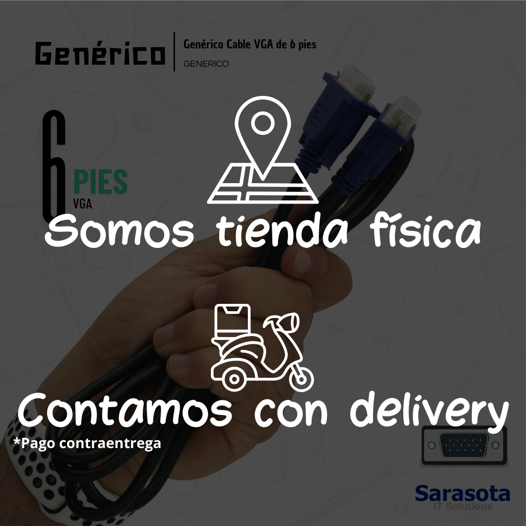 accesorios para electronica - Cable VGA de 6pies (Somos Sarasota) 1