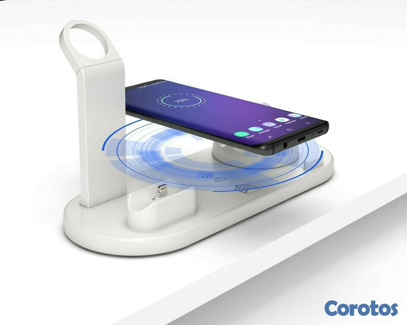 accesorios para electronica - Estación de carga multifuncional 3 en 1, carga tu reloj, audifonos y telefono 1