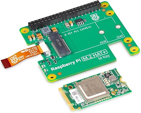 otros electronicos - Raspberry Pi AI Kit: M.2 HAT+, Hailo AI Module 0