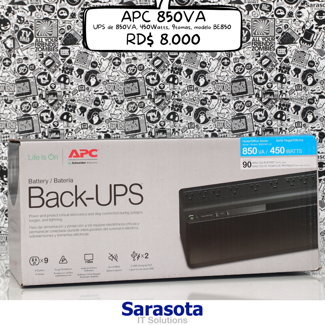 plantas e inversores - APC de 850VA, 450Watts UPS Respaldo BE850 (Somos Sarasota)