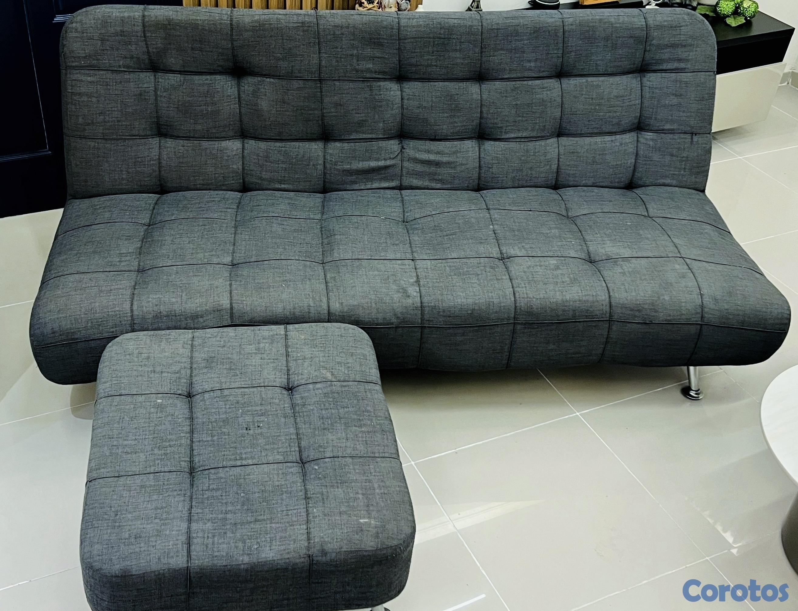 muebles y colchones - Sofá cama con ottoman o descansa pies  1