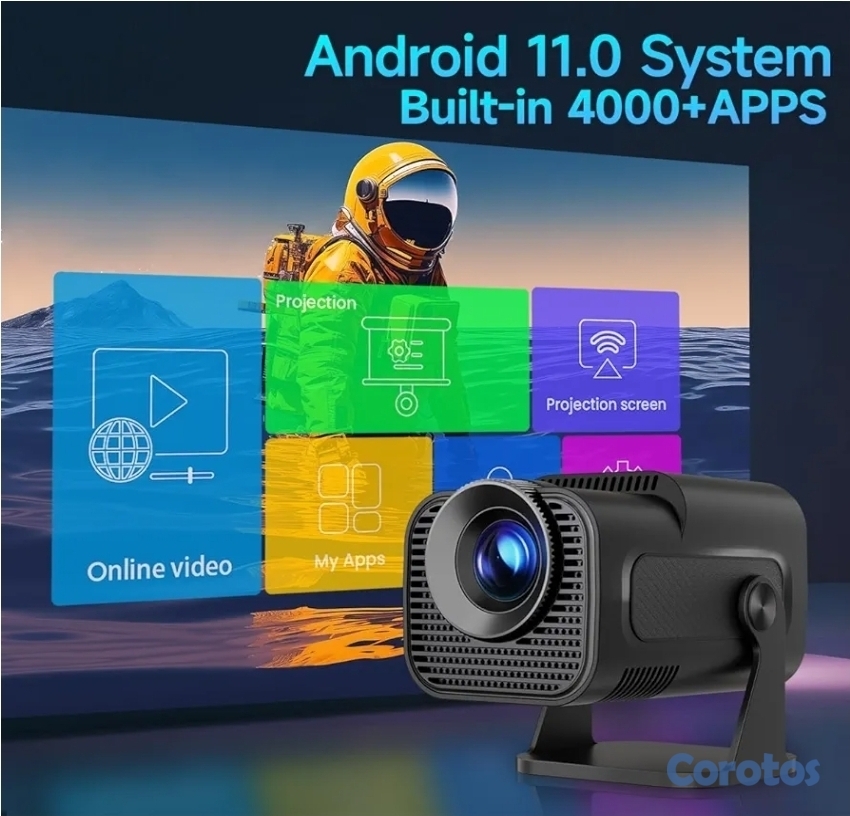 camaras y audio - Proyector Inteligente 4K con Android TV, WiFi 6 y Bluetooth, tu cine en casa.✨️ 5