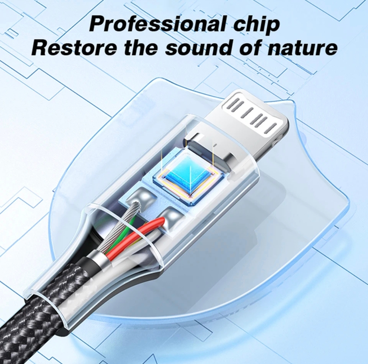 accesorios para electronica - Adaptador auxiliar de audio para iPhone y iPad
 3