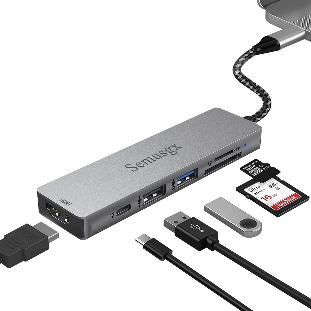 Adaptador tipo USB C a HDMI, VGA, MicroSD, SD, Ethernet, Mini Display Port 4
