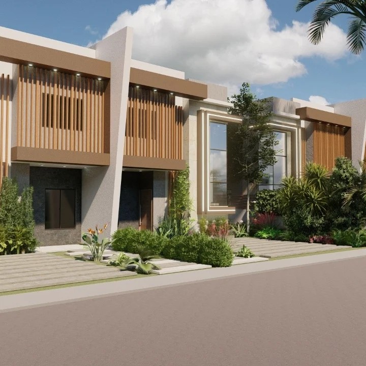 casas vacacionales y villas - Villas Duplex de tres habitaciones en Punta cana a dos kilómetros de la playa