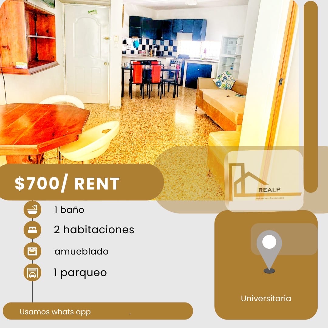 apartamentos - hermoso apartamento en la zona universitaria 