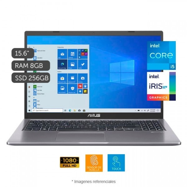 computadoras y laptops - Asus 15.6" FHD IPS Touch Core™ i5-1135G7 Ram 8GB Disco 256GB SSD Huellas SELLADA