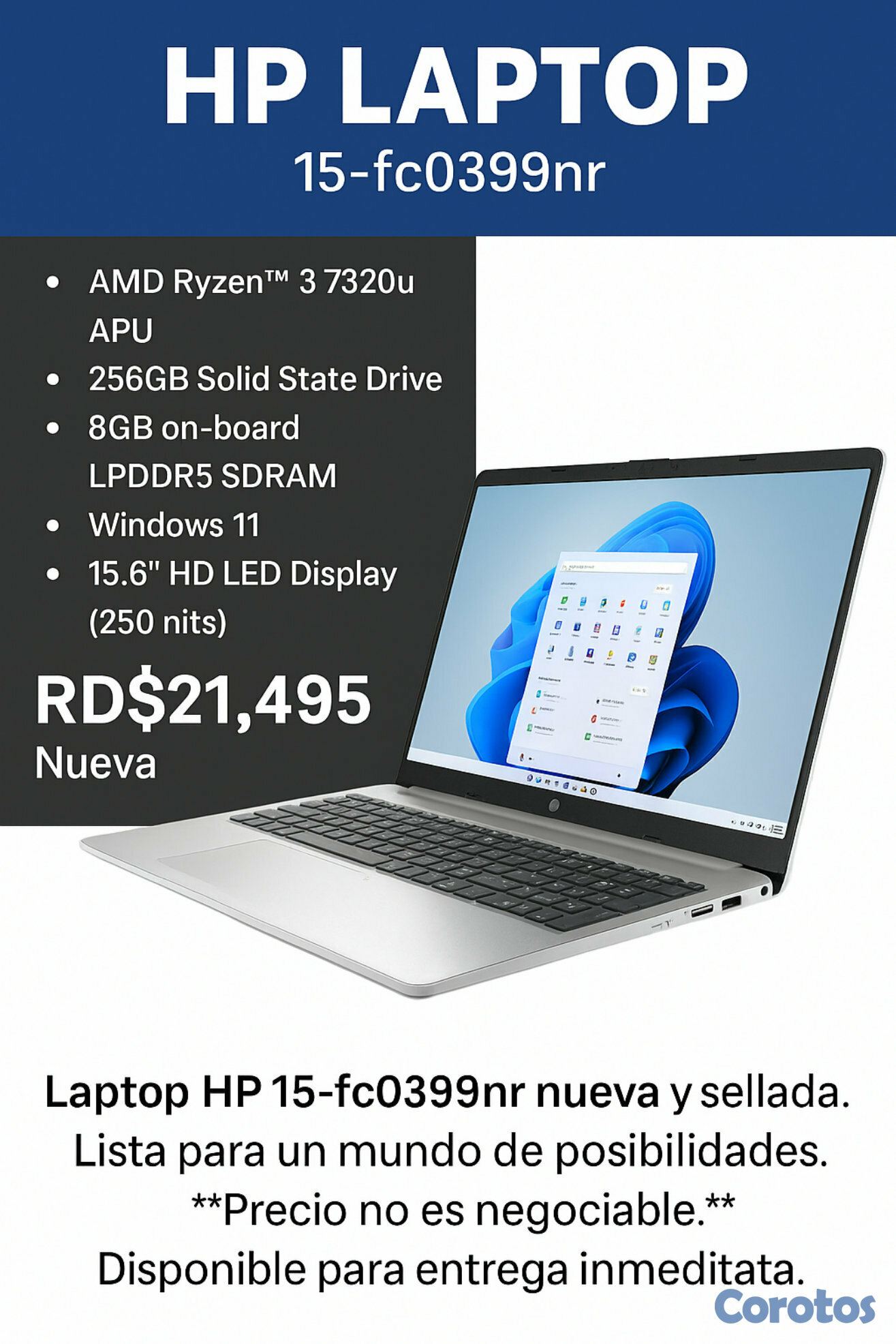computadoras y laptops - laptop HP 14 nueva i3 8gb ram 256gb