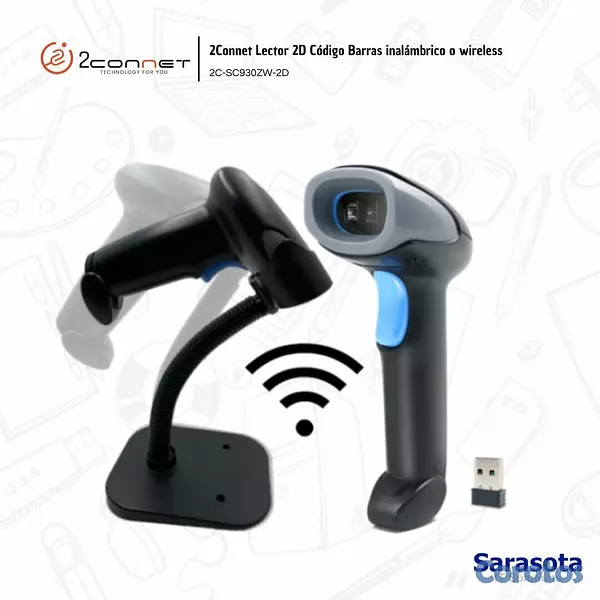 accesorios para electronica - 2Connet Lector 2D inalámbrico 2